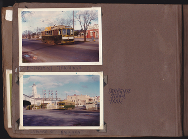 Photograph Album (part of), Ray Pearson's Photo Album - Trams of Victorian Railways, Ballarat, Bendigo, Geelong