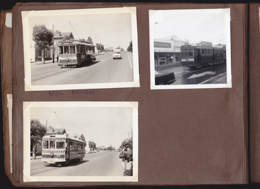 Photograph Album (part of), Ray Pearson's Photo Album - Trams of Victorian Railways, Ballarat, Bendigo, Geelong