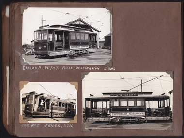 Photograph Album (part of), Ray Pearson's Photo Album - Trams of Victorian Railways, Ballarat, Bendigo, Geelong