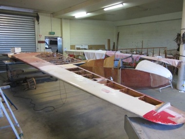 Wing and fuselage in the workshop
