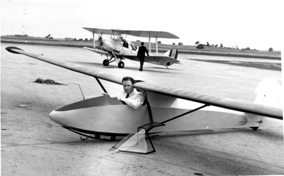 Glider at rest on tarmac 
