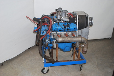 Motor mounted on a frame with casters