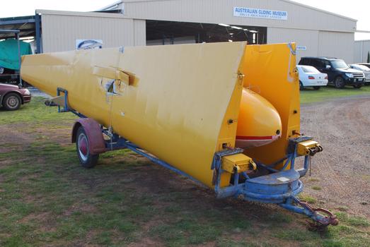 Derigged glider on trailer