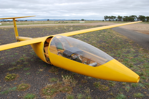 Yellow glider in open space