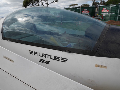 Close -up of glider canopy