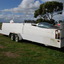 Derigged glider components on trailer