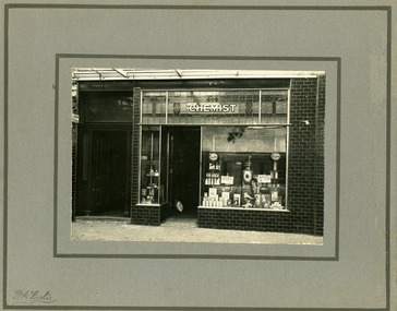Photograph, A. E. Bilton's Pharmacy 1929, 1929