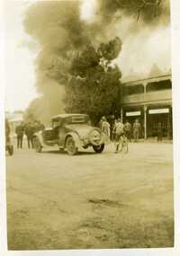 Photograph, Petrol bowser fire c.1930