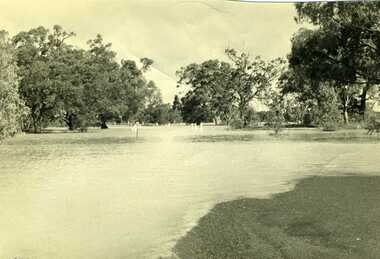 Flooding of Gordon Park playground in 1973. Charlton Victoria.