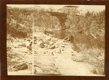 Photograph - Sepia Photo Avoca River & Railway Bridge 1907