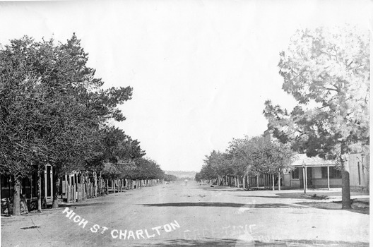 View down the tree lined High Street of Charlton.