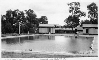 Postcard, The Rose Series P.10140.     Swimming Pool, Charlton Vic
