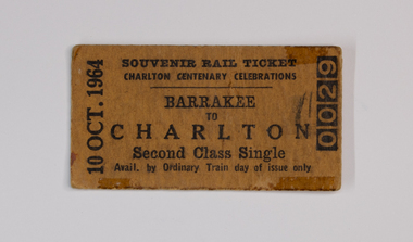 Ephemera - Souvenir Rail Ticket