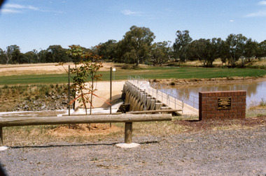 Photograph - Charlton Weir and Commemorative Plaque Colour Photo