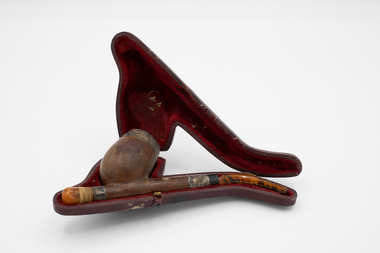 Work on paper - Wooden Pipe in shaped cover