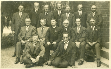 Photograph, Sepia photograph of Men's Committee Charlton Methodist Church c. 1928