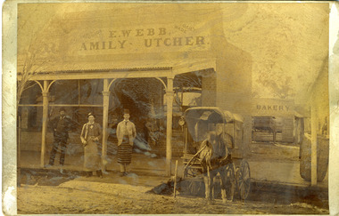 Photograph - Sepia Photograph Webb Butcher Shop High St Charlton c.1910
