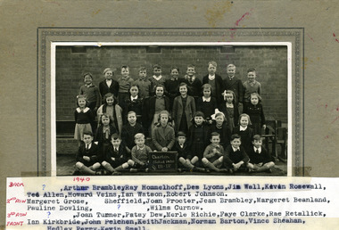 Photograph - Black and white picture     Grade III & IV 1940     Charlton Primary School  No 1480, G.E. Hains, 1940