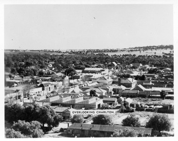 Photograph - Black and white photo of view of Charlton from silo 1960s, Murray View Snapshots, 1960s
