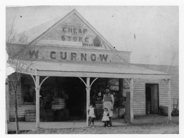Photograph - Black and white photo of W. Curnow's "Cheap Store" & Retail c. 1900