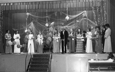 Photograph - Black and White Photo of Miss Australia Ball  Charlton Shire Hall 1972