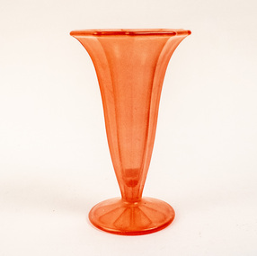 Functional object - Red Fluted  Glass Vase, Vase