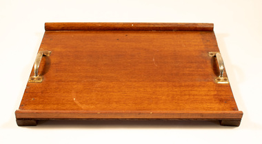 Functional object - Wooden tray, Wooden Tray with Metal Handles