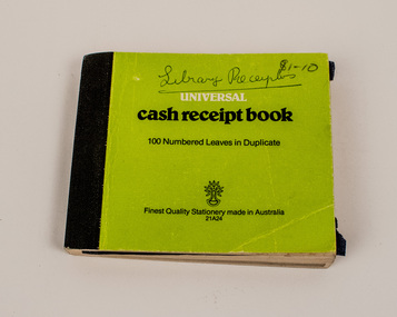 Legal record - Receipt Book, Cash Receipt Book
