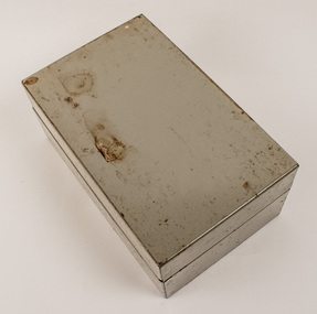 Container - Metal Box, Library card box with cards