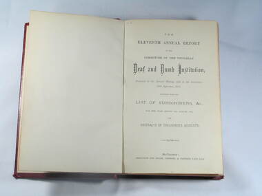 Book, Reports V.D.& D.I. 1873 to 1882