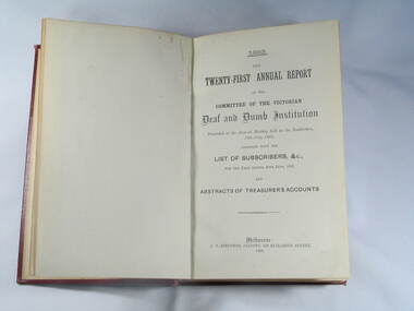 Book, Reports V.D.& D.I. 1883 to 1892
