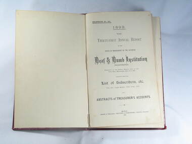 Book, Reports V.D.& D.I. 1893 to 1899