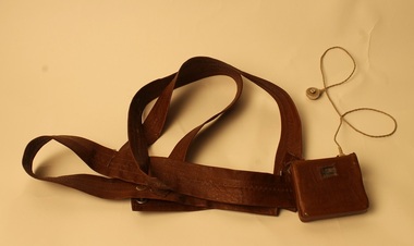 Calaid T Hearing Aid with body straps and case, National Acoustic Laboratories, up to 1955