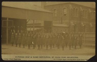 Postcard, N.J.Caire, Indian Club Exercises, 1909?