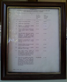 framed schedule of fees