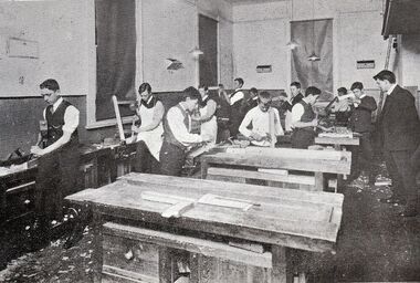 Photograph: Carpentry Class at Collingwood Technical School 1914