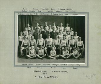 Copy photograph:  CTS Athletic winners 1944, Copy of photograph Collingwood Technical School Athletic Winners 1944