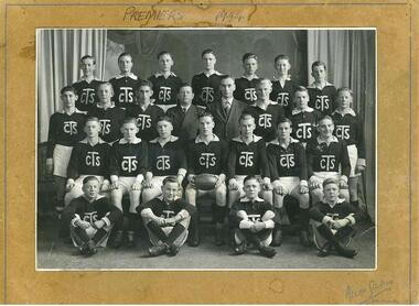 Photographs:  CTS 1944 (Under 16) Premiers Football team, Photographs Collingwood Technical School 1944 (Under 16) Premiers Football team
