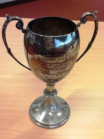Trophy: Collingwood Technical School 1933, Boomerang Plate, Silver trophy from Victorian Technical Schools Sports Union 1933