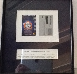 Framed photograph, Telstra Phonecard promoting TAFE education, 1996