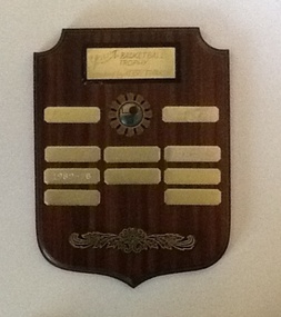 Plaque, Year 7 Basketball Trophy 1984-1989