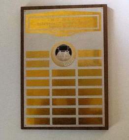 Plaque, MTSSA Perpetual Trophy - Girls Squash (Winter), 1970s