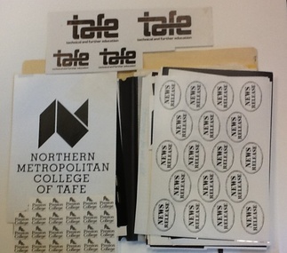 Corporate Communications - NMCOT and PCOT, Logos and Brochures. Northern Melbourne College of TAFE and Preston College of TAFE. 1980s, c1980s