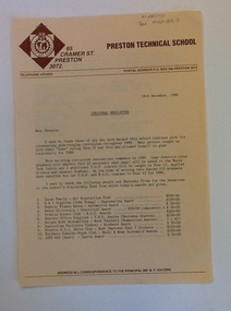 Newsletter - PTS, Christmas Newsletter December 1988. Preston Technical School, 1988