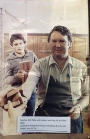 Photograph: Bob Tate, Solid Geometry teacher with student, CTS, mid 1970s, Photograph: Bob Tate, Solid Geometry teacher with student , CTS, mid 1970s