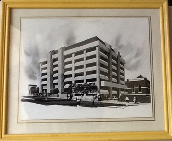 Drawing: Otter Street Collingwood building, 1974