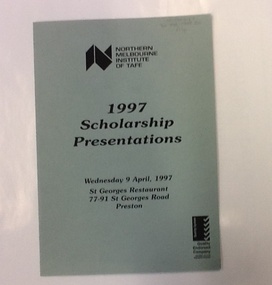 Program - NMITAFE, 1997 Scholarship Presentations, 1997