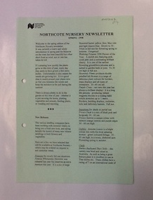 Newsletter, Northcote Nursery Newsletter Spring 1998, 1998