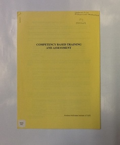 Document - NMIT, Competency based training and assessment, 1996