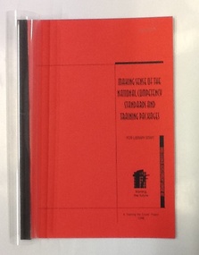 Booklet: Making sense of the national competency standards, Australian National Training Authority, Making sense of the national competency standards and training packages: for library staff. 1998, 1999